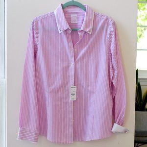 NEW Brooks Brothers Pink Tailored Button Down Dress Shirts, Women’s Size 14